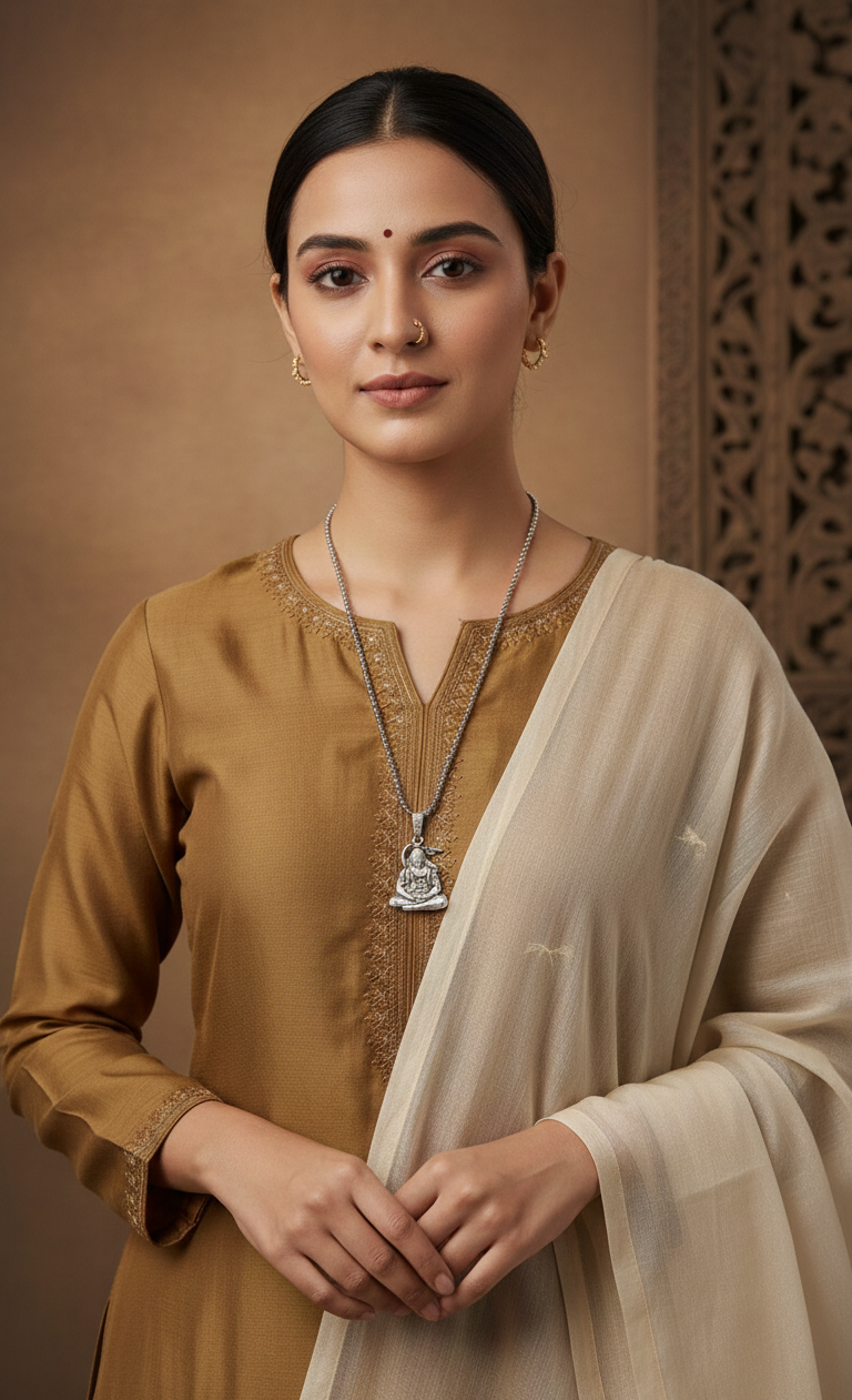 Hanuman Silver Locket With Chain